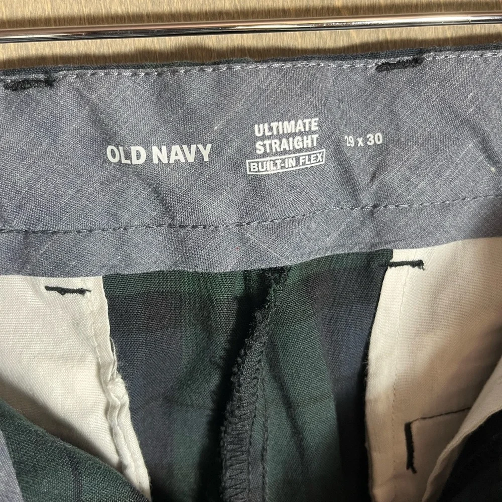 Old Navy Blackwatch Plaid Ultimate Straight Built-In Flex Chino Pants 28x30